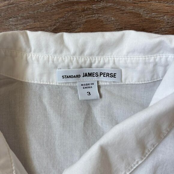 Standard James Perse white SHEER SLUB SIDE PANEL SHIRT size 3 - Picture 4 of 6
